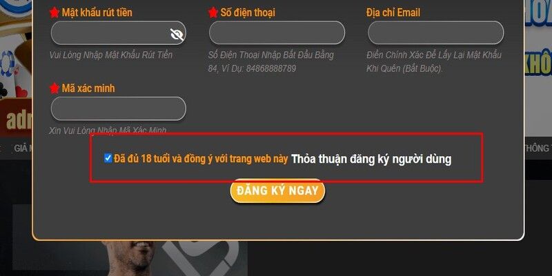 Từ 18 tuổi trở lên mới đủ điều kiện Đăng Ký 789bet